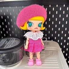 팝마트 몰리 지거 인형옷 인형 의류 피규어 20~22cm크기 BJD 인형 의상, 핑크 로즈 4피스 세트(모자+상의+스커트+신발)-인형불