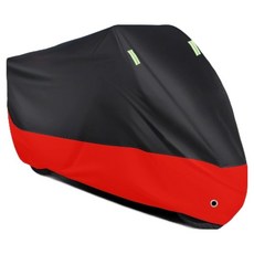 민스컴퍼니 오토바이 프리미엄 전차종 레인 방수커버, 블랙레드 블랙레드