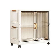 簡易折疊收納箱小衣櫃 奶油白 70x37x69cm, 1個