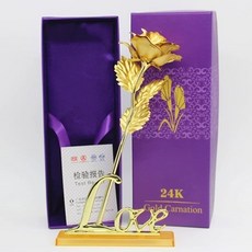 24K 금 장미 꽃 선물 금장미 한송이 여자친구 생일 생신 기념일선물 엄마 장모님, 장미 스타일 2, 1개