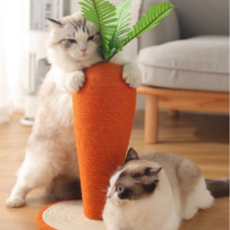 고냥냥 고양이 당근 수직 스크래쳐, 1개, 주황