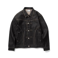 SUPERSUB 커브드 데님 트러커 재킷 자켓 - 인디고 블랙 SUBSS25019IDBK 402256
