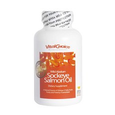 VitalChoice 野生阿拉斯加酒井鮭魚油 1000 毫克無麩質無糖軟膠囊, 1罐, 180顆