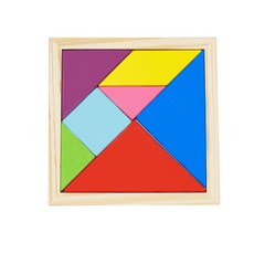 원목칠교(중)(1P) 칠교 퍼즐 교재 창의력 원목 탱그램, 혼합, 1개, 1인용