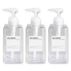 뉴앤룩 PETG소재 욕실디스펜서 4color, 3개, 투명, 450ml