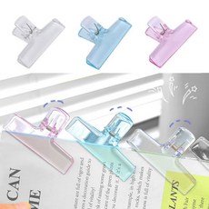 투명 플라스틱 불독 집게 문구 클립 7.5cm, 블루