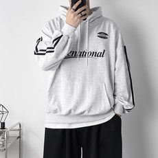 오프앤 [기모선택] 국산 특양면 내셔널 사이드 트랙 블록코어 오버핏 후드티