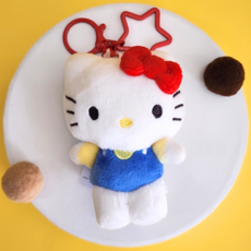 BSC 산리오 컬러별 인형 키링 귀여운 고양이 키홀더 가방고리 가꾸키링 책가방 인형키링, 1개, 1. 헬로키티 컬러별 키링, 8cm