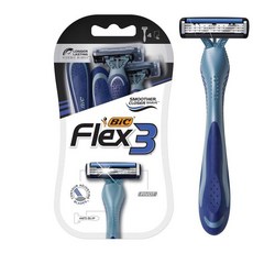 부드럽고 편안한 면도를 위한 BIC Flex 3 남성용 일회용 면도기 3개 남성용 면도기 키트 4개