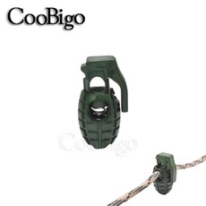 10PCS 수류탄 스프링 코드 로프 가방 다채로운 걸쇠 클립 의류 신발 DIY 토글 액세서리 버클 DRAWSTRING, MilitaryGreen