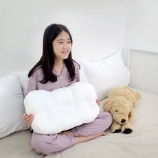[베자마자 쑥쑥] 유아 아기 키즈 주니어 어린이 청소년 경추 편한 베개 국내제작, 베개+커버(하늘색)+키레이어, 1개