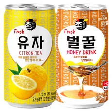 참맑은 캔음료 2종(유자+벌꿀), 60개, 175ml