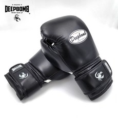 古川小夫 DEEPBOMB 閃電系列 真皮拳套 拳擊手套 日系風格拳擊手套 超高CP值 入門最推薦拳套 黑閃電 黑色, 1個
