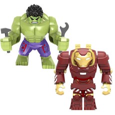헐크 vs 헐크버스터 MK38 이고르 호환블럭 마블 어벤져스 슈퍼히어로 브릭미니피규어 취미/수집/장식/컬렉션용 커스텀 블록피겨, HULK203. 헐크 & 헐크버스터 MK38(레드), 1개
