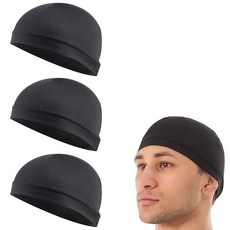 썸코스 이너캡 속건 박형 사이클 캡 땀 흡수 스컬 캡 헬멧 이너 모자 방오 통기 자전거 등산 워킹 남녀공용(블랙)