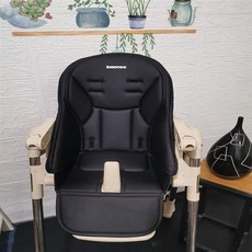 【A 優選】貝能餐椅原廠坐墊h580防水pu寶寶皮套夏座墊配件安全帶, 氣質黑PU皮（原廠直銷）防水防污