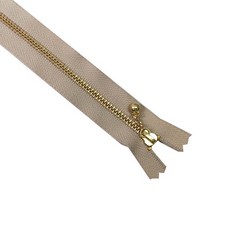 YKK 日本YKK【10吋】金屬拉鍊 銅拉鍊 珠鍊頭拉鍊 拉鍊【佰昇國際 Baisheng】(3入/包)(日本原裝進口), 1個, 卡其(10吋)(約25cm)(3條), 卡其