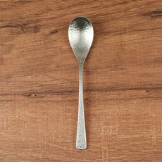 일본 나고미 스텐 햄머 커트러리 양식기 포크 스푼, 티스푼, 실버, 1개, 티스푼