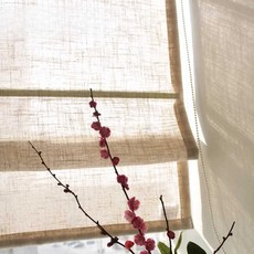 린넨 차광 암막 커튼 싱글 통나무, 윌로우 그레이 5 원단