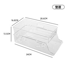 摺疊冰箱飲料收納盒 抽屜式滾動啤酒汽水可樂儲物架 雙層置物架, 1個, 小號雙層可摺疊適合330ml以下飲料罐