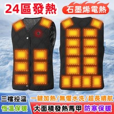 24區加熱背心 USB發熱衣 智能恆溫保暖背心 男女款