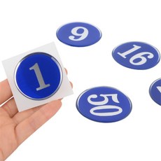 원형 에폭시 번호판 블루 스티커, 36, 1개, 에폭시 블루 번호판 36
