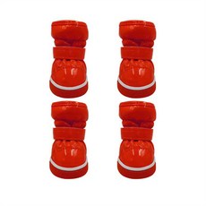 besteffie 강아지 신발 반려견 방수 부츠 미끄럼방지 실외용 강아지 신발 간편한 착용 조정 가능한 벨크로 디자인 K95, 1개, 레드