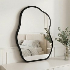 Comfy Nest 화장대 거울 스탠드 아치형 탁상거울 메이크업거울, 블랙