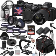 소니 A7 IV 미러리스 디지털 카메라 24MP 28-70mm 렌즈 포함 128GB 익스트림 메모리 TTL 프로 플래시 필터 케이스 삼각대 그립 등 – 전문가용 사진 촬영 세트, 소니 A7 IV 미러리스 디지털 카메라 24MP 28-