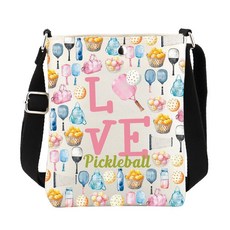 FUSTMW 피클볼 크로스백 선물 플레이어를 위한 팀 코치 스포츠 버킷 슬링 백 조절 가능한 스트랩 포함 C 452648