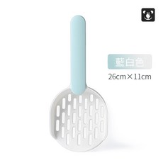 寵物貓砂鏟 瞬間過濾貓砂 雙色ABS貓屎鏟 貓便鏟 貓砂鏟 貓咪貓砂鏟 貓沙鏟 礦砂專用鏟, 藍白色, 1個