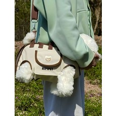 강아지 이동가방 크로스 경량 산책 여행 S-XL 컬러, S (체중 2-4kg), 1개, 로미브라운 단일 숄더 스트랩