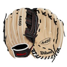 윌슨 A450 외야 글러브 12인치 H웹 베이지/블랙 WBW10147612, 1개