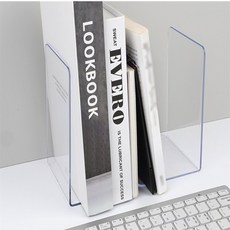 해나찬 2P 투명 L형 북엔드 책받침대