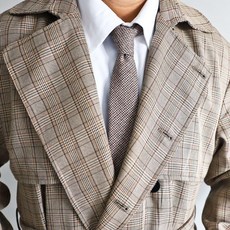 意式手工羊毛混紡窄款休閒領帶 男英倫紳士復古格紋