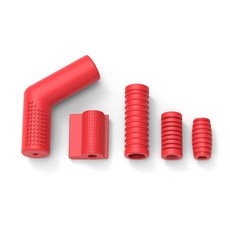 범용 모터사이클 시프터 기어 레버 풋 페달 고무 커버 신발 보호대, 빨간.