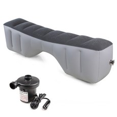 더굿즈 자동차 뒷좌석 에어매트, 에어매트+차량용 전동 에어펌프 세트, 1개, 그레이