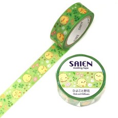 SAIEN 사이엔 마스킹테이프 병아리와 들꽃 UR-0219, 1개