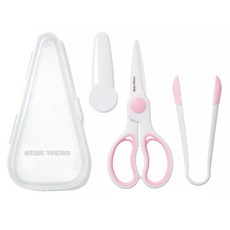 베베테라 집게랑가위랑 V2 유아동식기세트, 베이비핑크, 1세트, 가위 + 집게 + 케이스