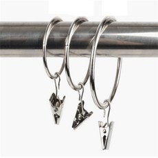 J스토어 집게 커튼링 실버 10P 커튼핀 커텐고리 커튼걸이, 3 x 32mm