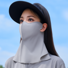 담이몰 시원한 자외선차단 얼굴가리개 마스크, 2개, 연그레이