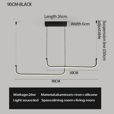 북유럽 살롱 샹들리에 모던 홈 데코 심플하고 세련된 블랙 골드 LED 램프 거실 다이닝 침실 펜던트 조명