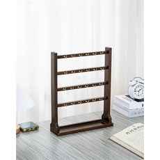원목 키링 거치대 보관대 진열대 후크 액세서리 수납, 1개, 월넛컬러 4칸 24개 35cm 1급 방습 방오