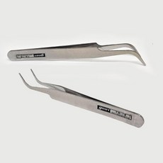(1+1) 곡선핀셋 스텐 정밀핀셋 굽은 곡선형 다꾸 프라모델 모형제작 공예용 핀셋 TS-15, 2개, 메탈실버 곡선형핀셋