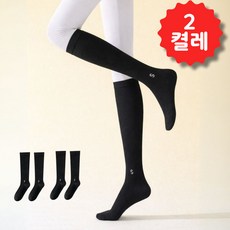 온별담 러닝 니삭스 마라톤 달리기 골프 요가 필라테스 여성 양말, 블랙, 2개