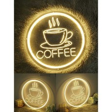 COFFEE 사인 선물 아트 네온 조명광고판 오픈 전문점, 커피-70x21cm12v 5V12V