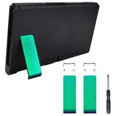 스위치 콘솔용 벚꽃 핑크 교체 킥스탠드 2세트 스위치용 백 브래킷 홀더 콘솔 미포함, Chameleon Green rple