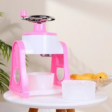 手搖剉冰機 家用碎冰器 手動雪花冰機 迷你刨冰器 冰沙碎冰機 家庭冰品機, （粉色）-手搖剉冰機 家用碎冰器