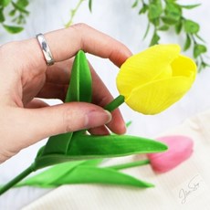 다온샵 조화 튤립꽃 납골당조화, 옐로우