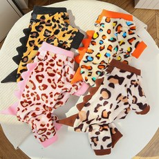 嗨購 貓咪狗狗秋冬刷毛衣，可愛豹紋恐龍造型四腳保暖寵物衣服, 497四腳粉豹紋恐龍,M(背長30cm 5, 1個